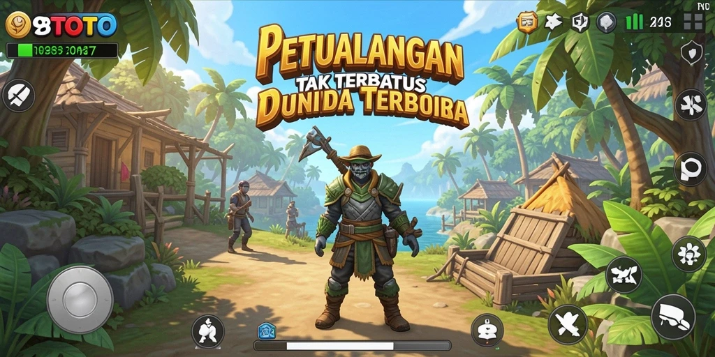 Screenshot gameplay 98TOTO menampilkan dunia terbuka yang menakjubkan.