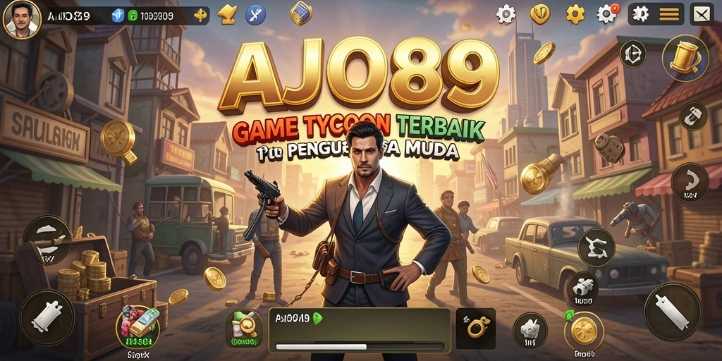 Tampilan gameplay AJO89 yang menarik dan dinamis dalam mengelola bisnis Tycoon.