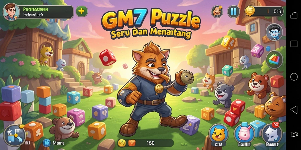 Screenshot gameplay GM777 menampilkan level puzzle yang mengasyikkan.