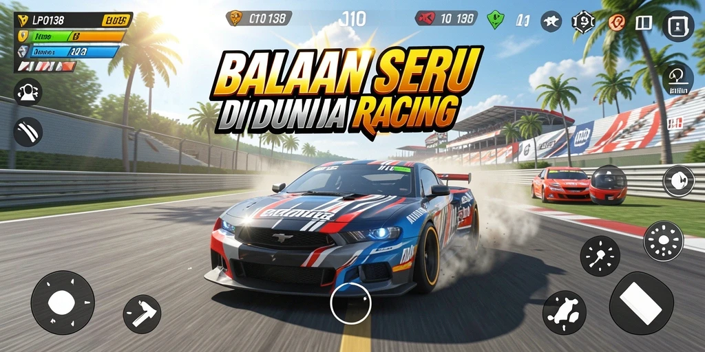 Tampilan gameplay Racing yang mendebarkan dan penuh aksi.