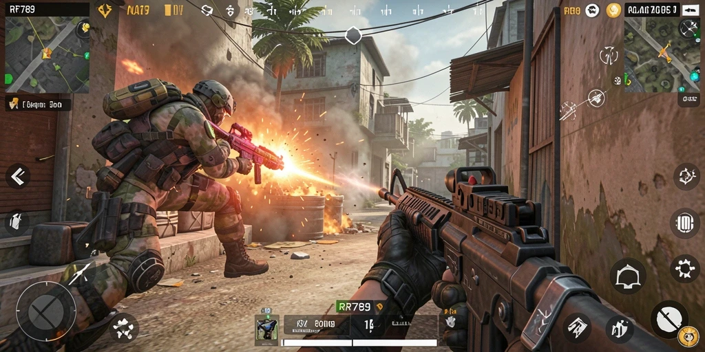 Tampilan aksi mendebarkan dalam screenshot gameplay RR789.