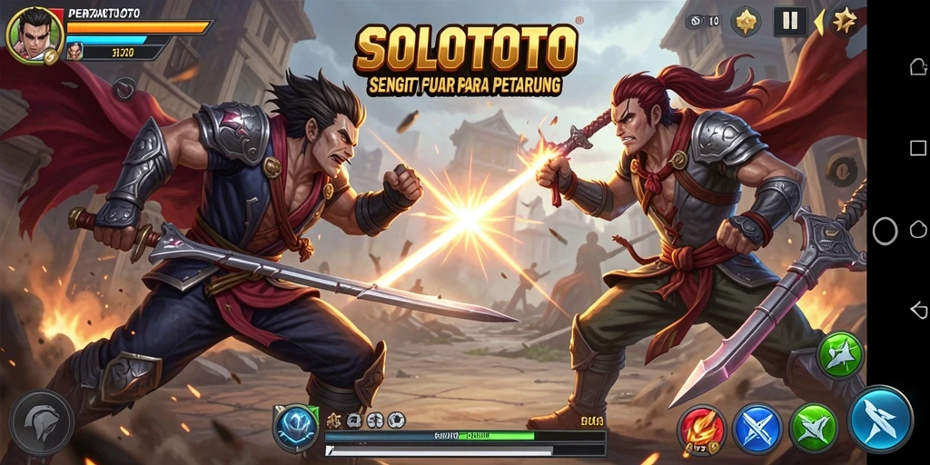 Screenshot pertarungan intens di SOLOTOTO dengan aksi mendebarkan.